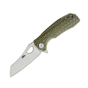 چاقو جیبی هانی بجر مدل وارن کلیور سبز HONEY BADGER Wharncleaver Small Green No Choil D2